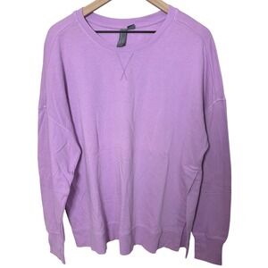 Sweaty Betty Purple Crew Neck Long Sleeve Side Split Sweatshirt Top 14 Active